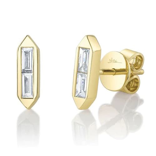 Diamond Baguette Stud Earrings
