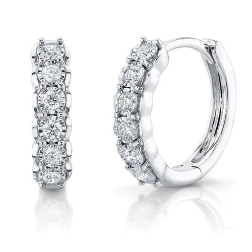 Diamond Huggie Earrings