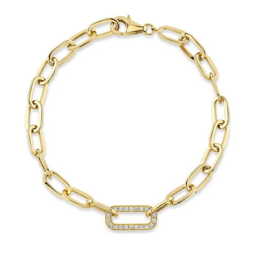 Diamond Paper Clip Link Bracelet