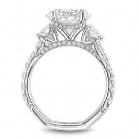 Three Stone Pave Engagement Ring - thumbnail 2