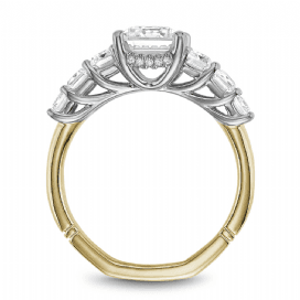 Emerald 7 Stone Diamond Engagement Ring - thumbnail 2