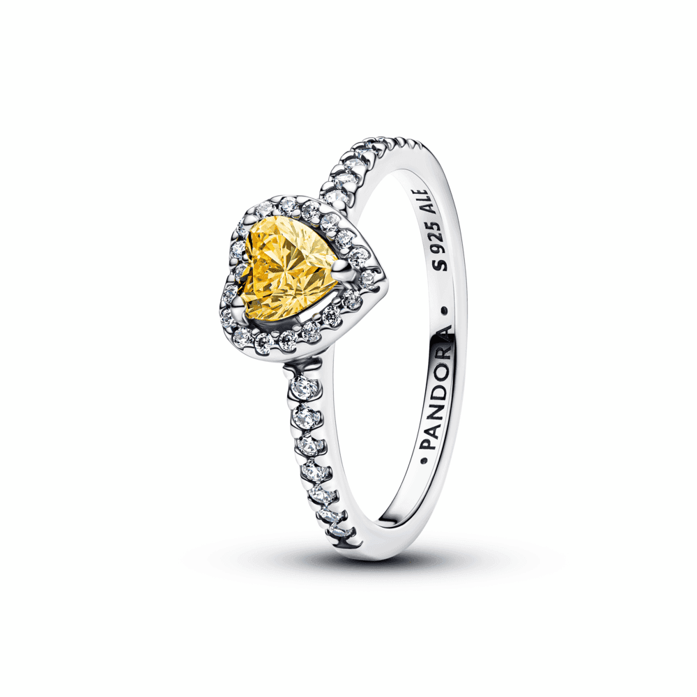 Sparkling Elevated Heart Ring