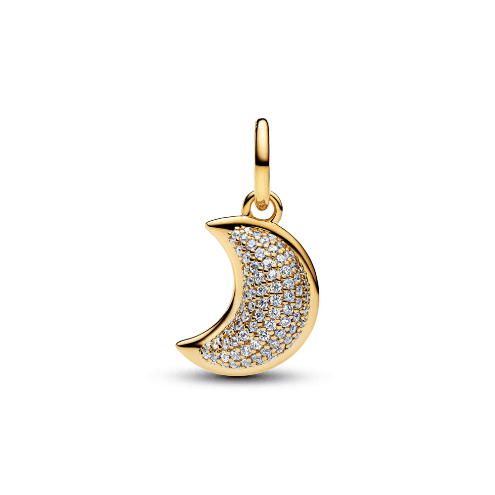 Sparkling Crescent Moon Dangle Charm - thumbnail 2