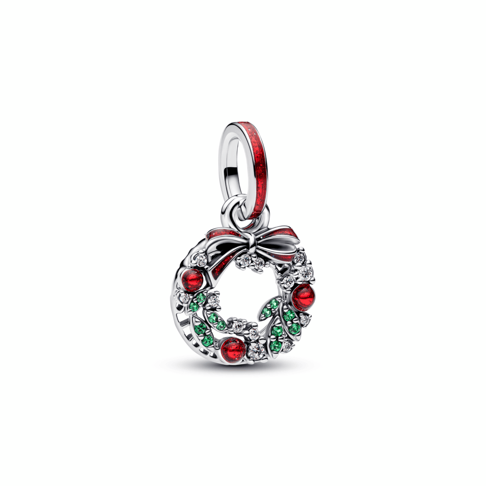 Holiday Wreath Double Dangle Charm