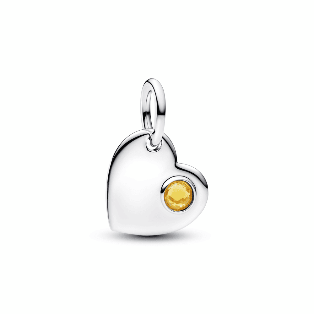 Engravable Heart Honey Stone Dangle Charm