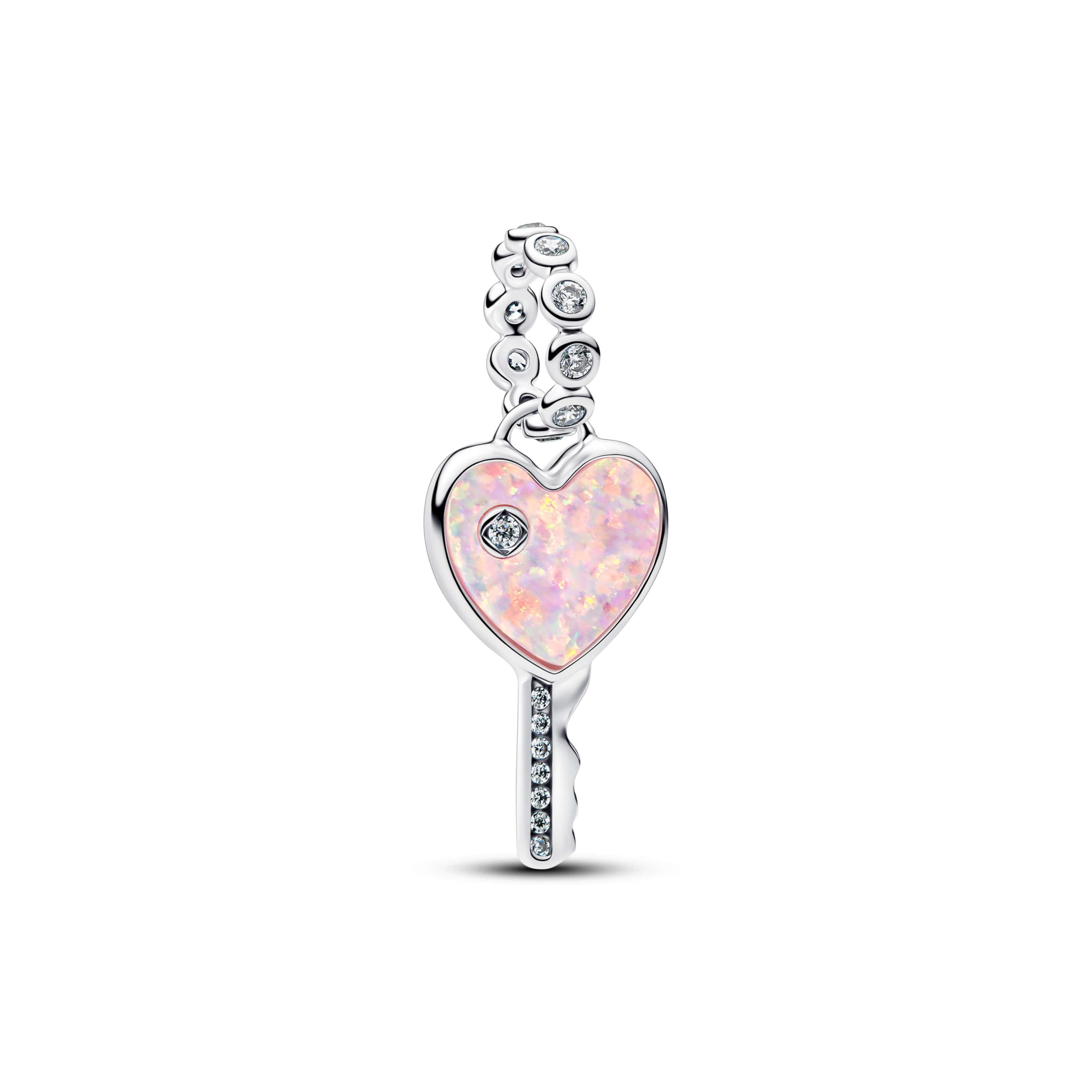 Opalescent Heart Key Dangle Charm