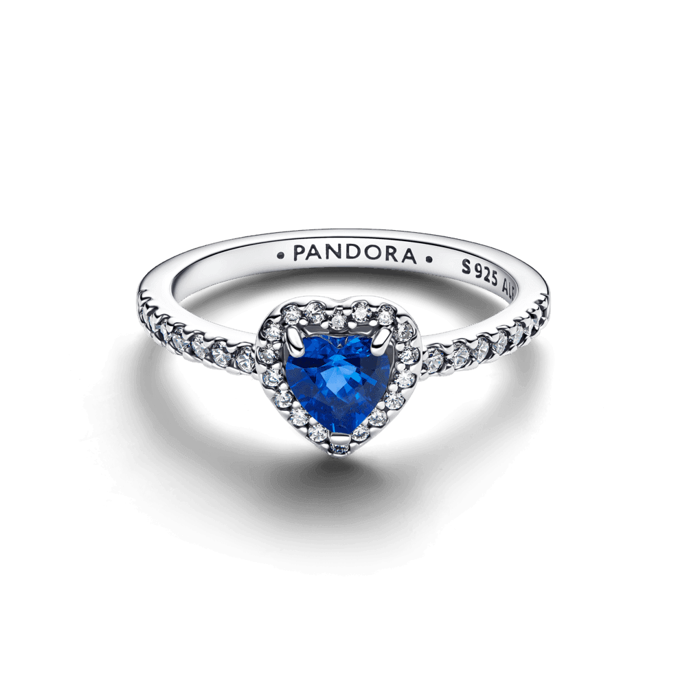 Elevated Princess Blue Heart Ring