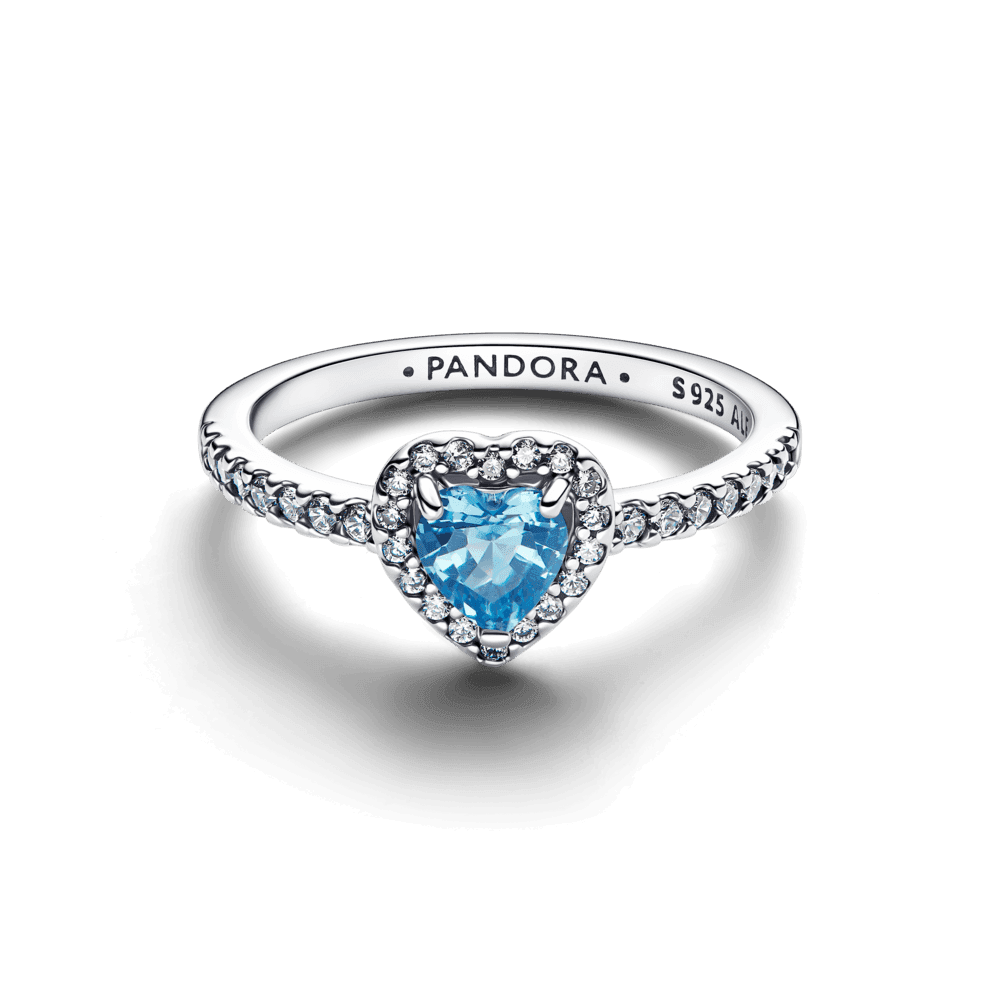 Elevated Light Blue Heart Ring