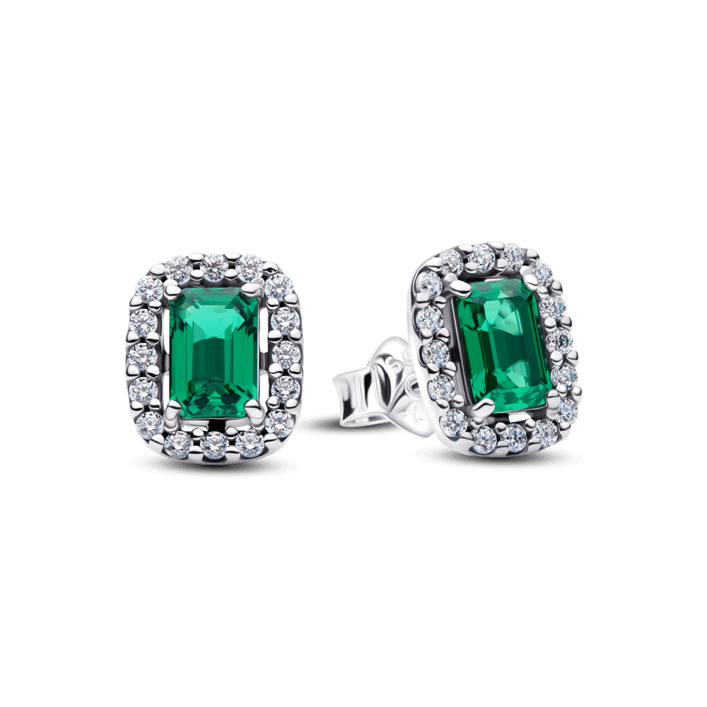 Sparkling Rectangular Stud Earrings
