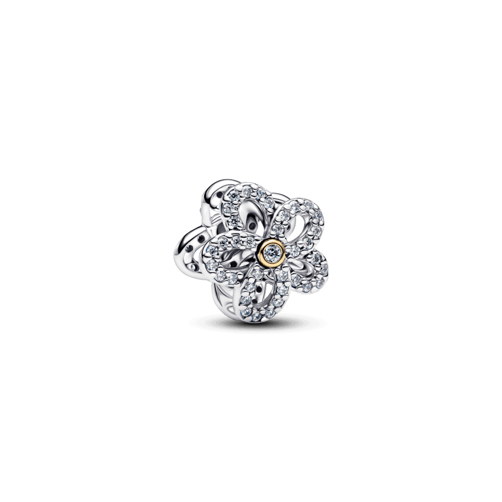 Pave Flower Openwork Charm