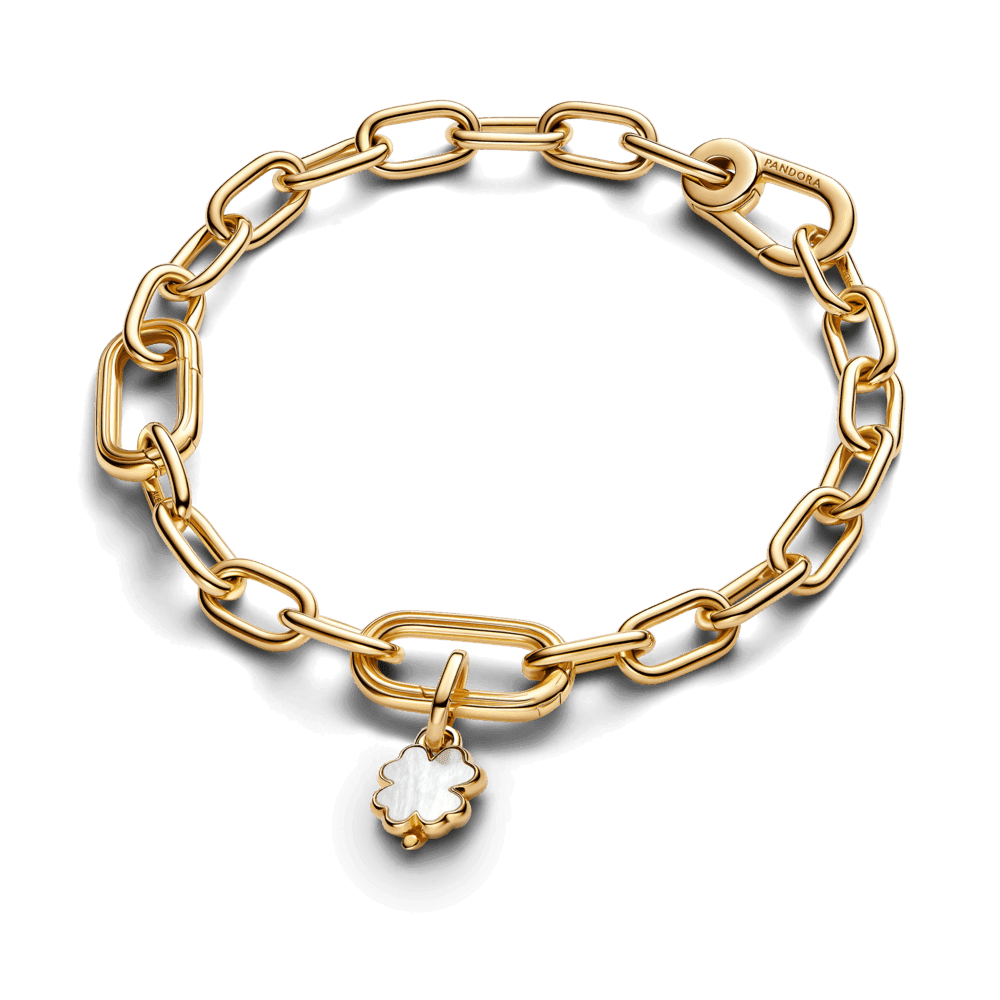 White Lucky Clover Dangle Charm - thumbnail 2