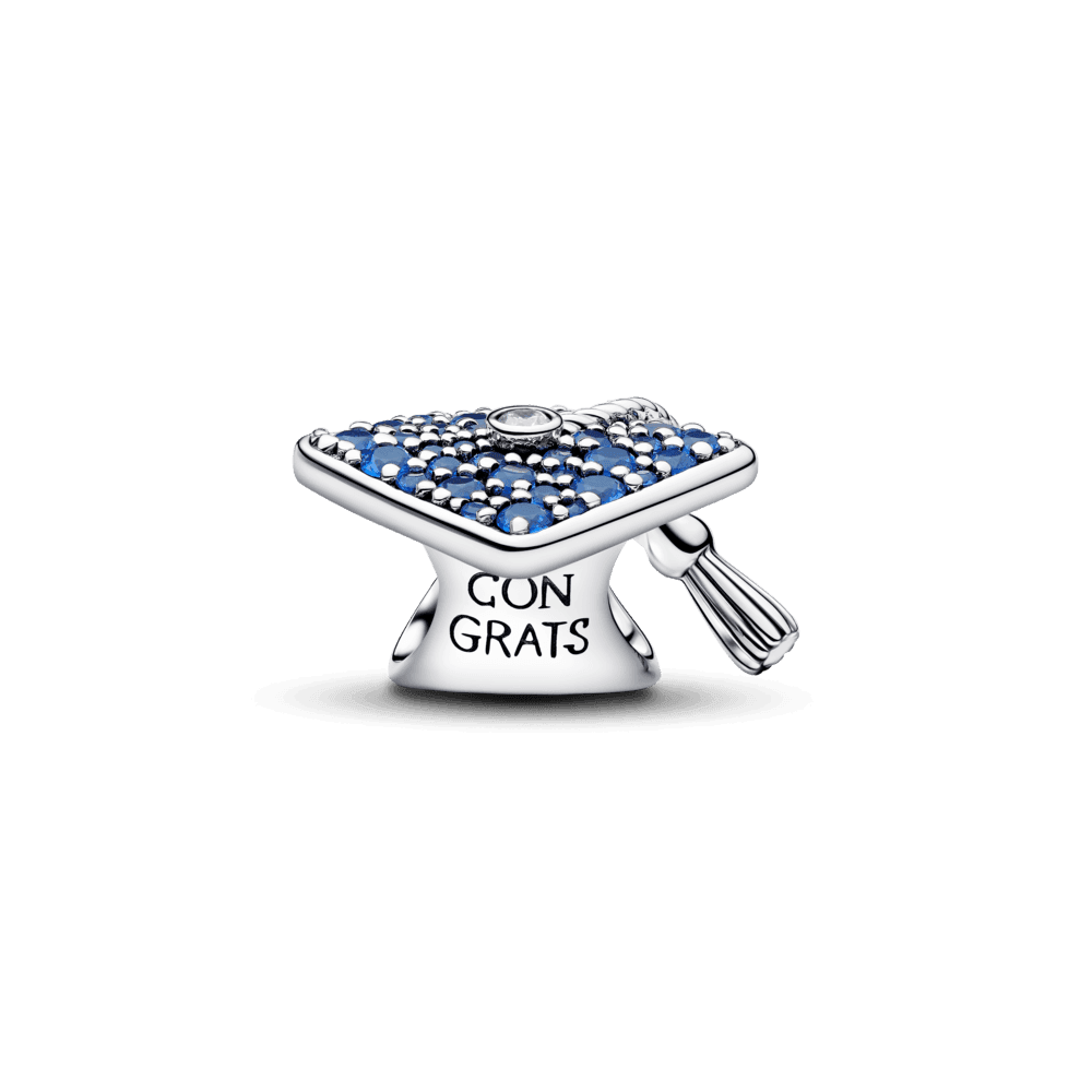 Sparkling Blue 2026 Graduation Cap Charm