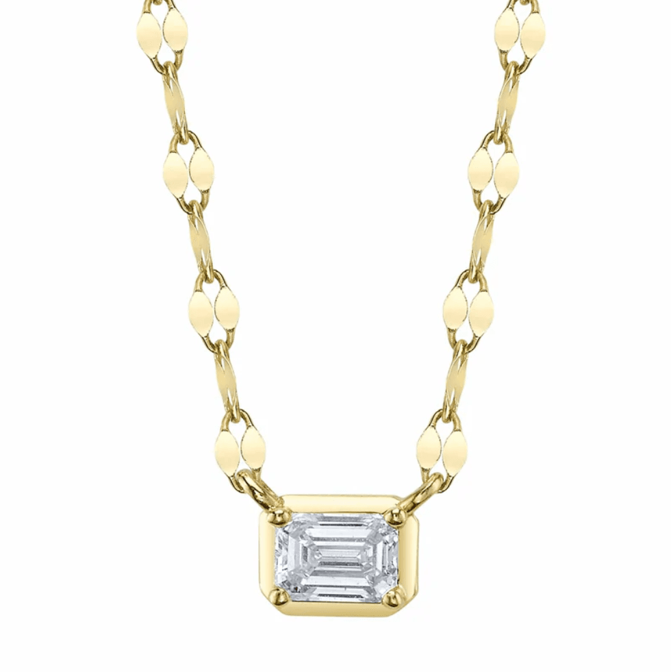 DIAMOND EMERALD SPARKLE CHAIN NECKLACE