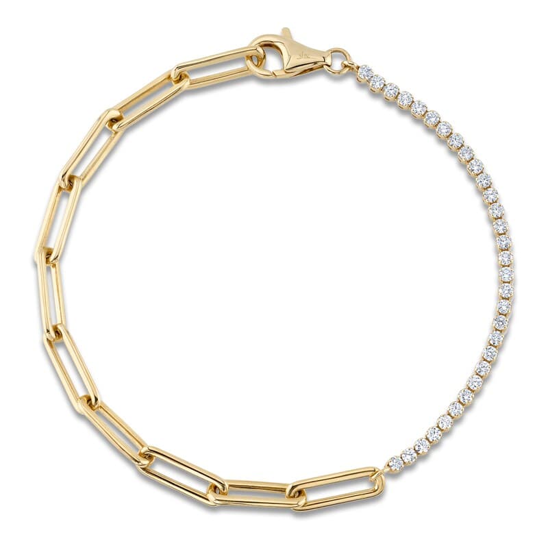 DIAMOND PAPER CLIP LINK BRACELET
