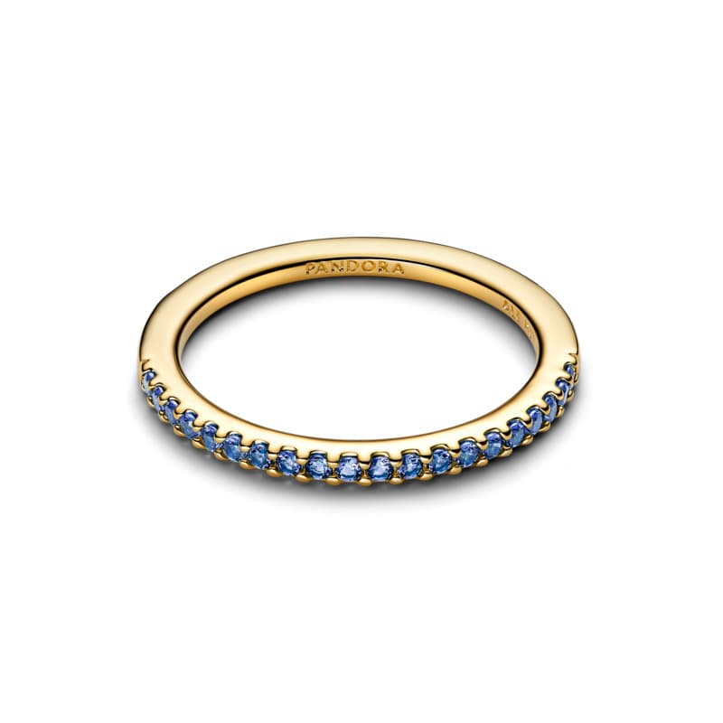 Sparkling Blue Half-Eternity Band Ring