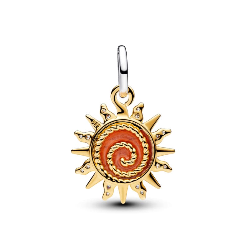 Swirling Sun Two-Tone Dangle Charm - thumbnail 2