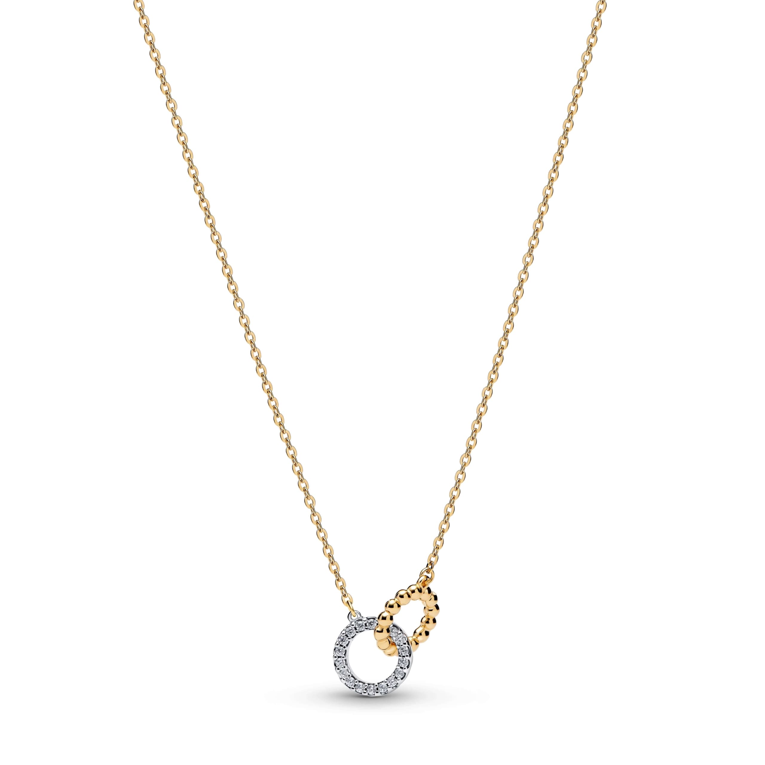 Beads & Pave Interlocking Circles Necklace