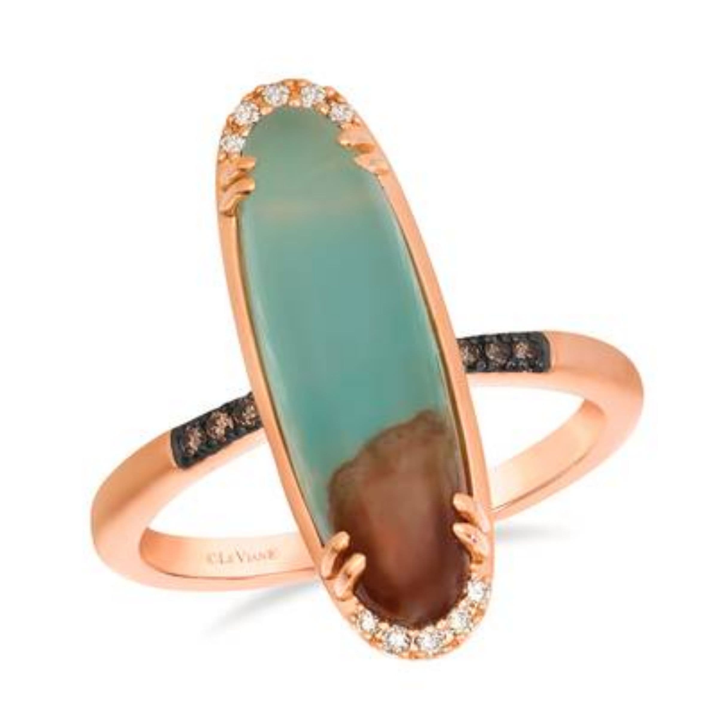 Peacock Aquaprase and Diamond Ring