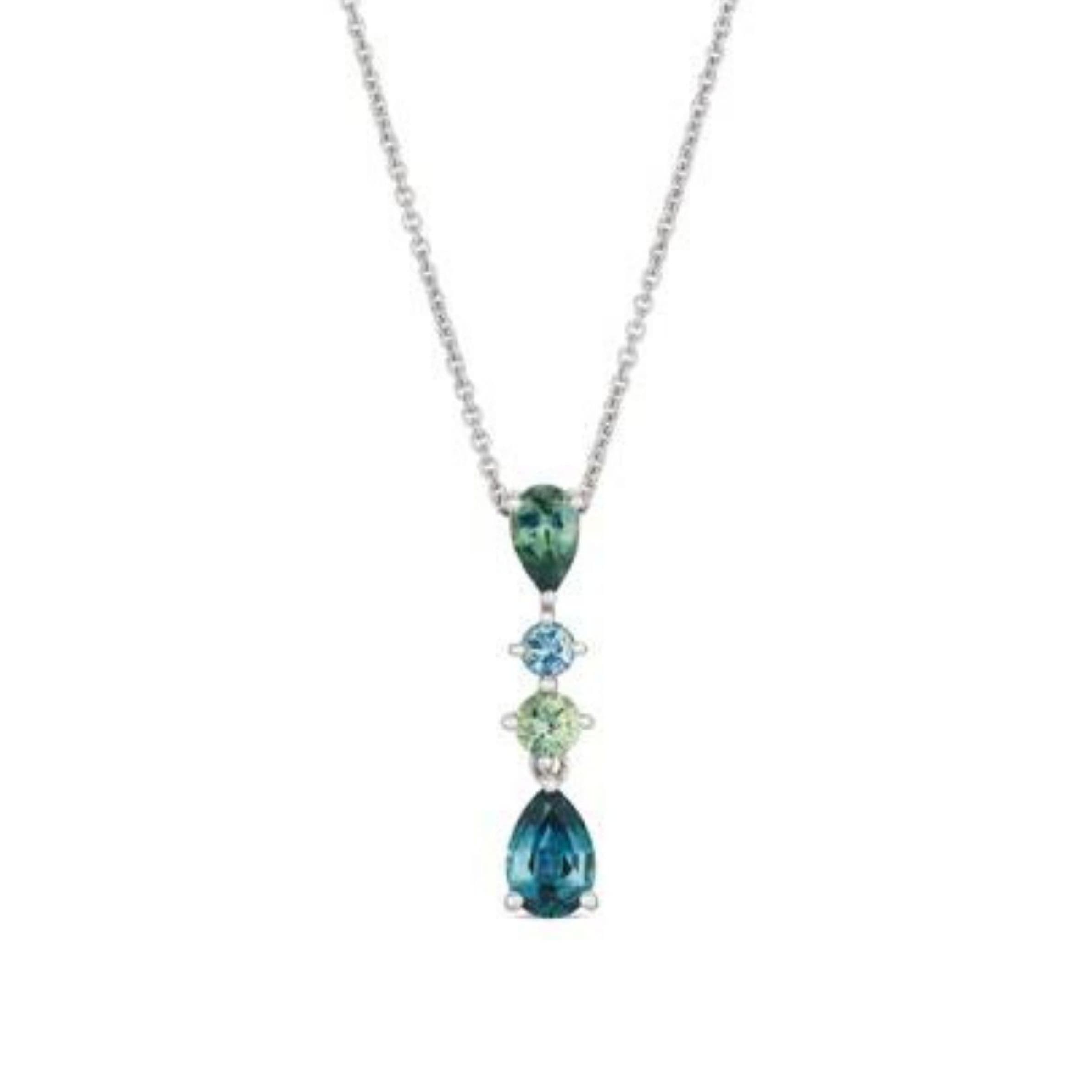 Montana Sapphire Ombré White Gold Pendant