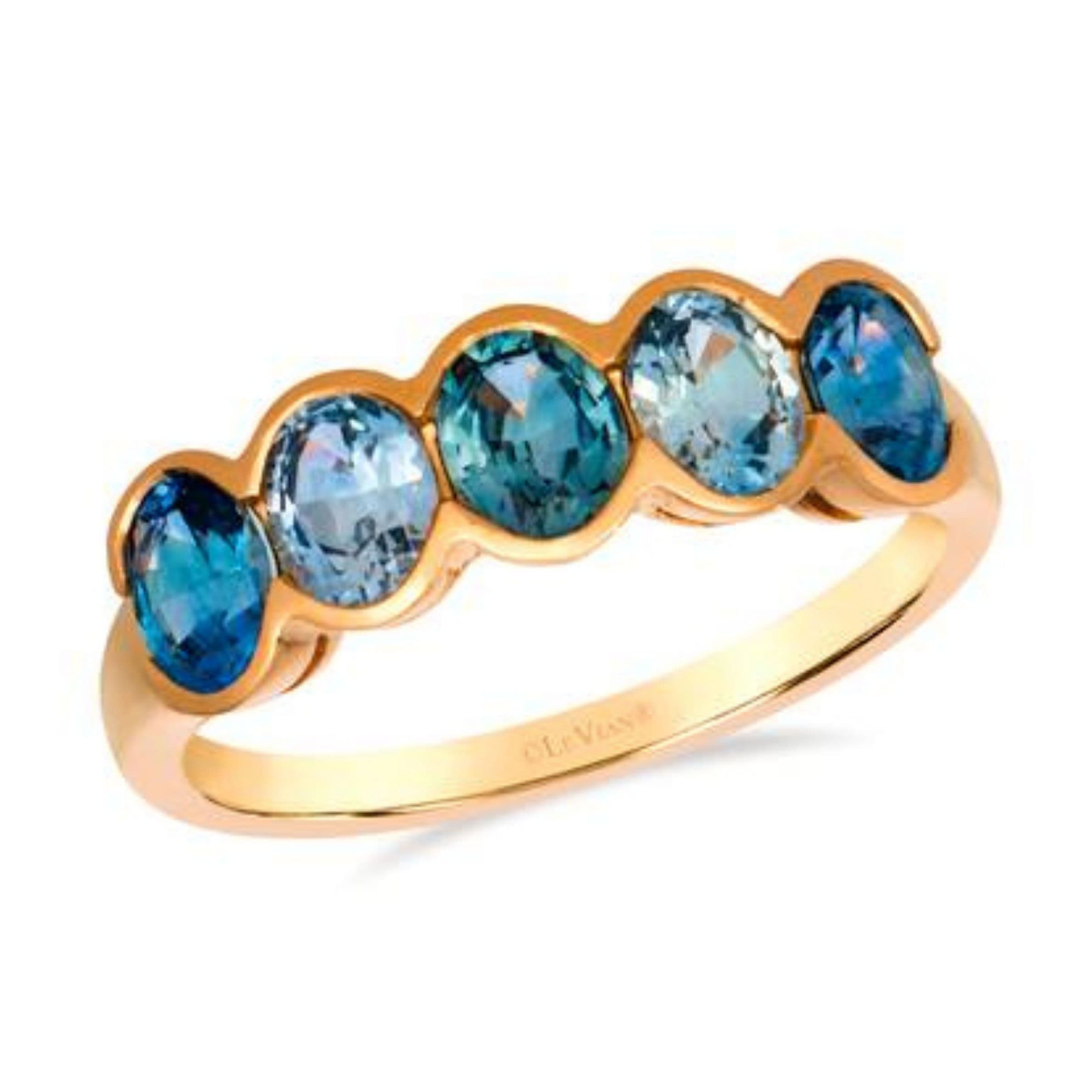 Round Montana Sapphire Ombré Ring