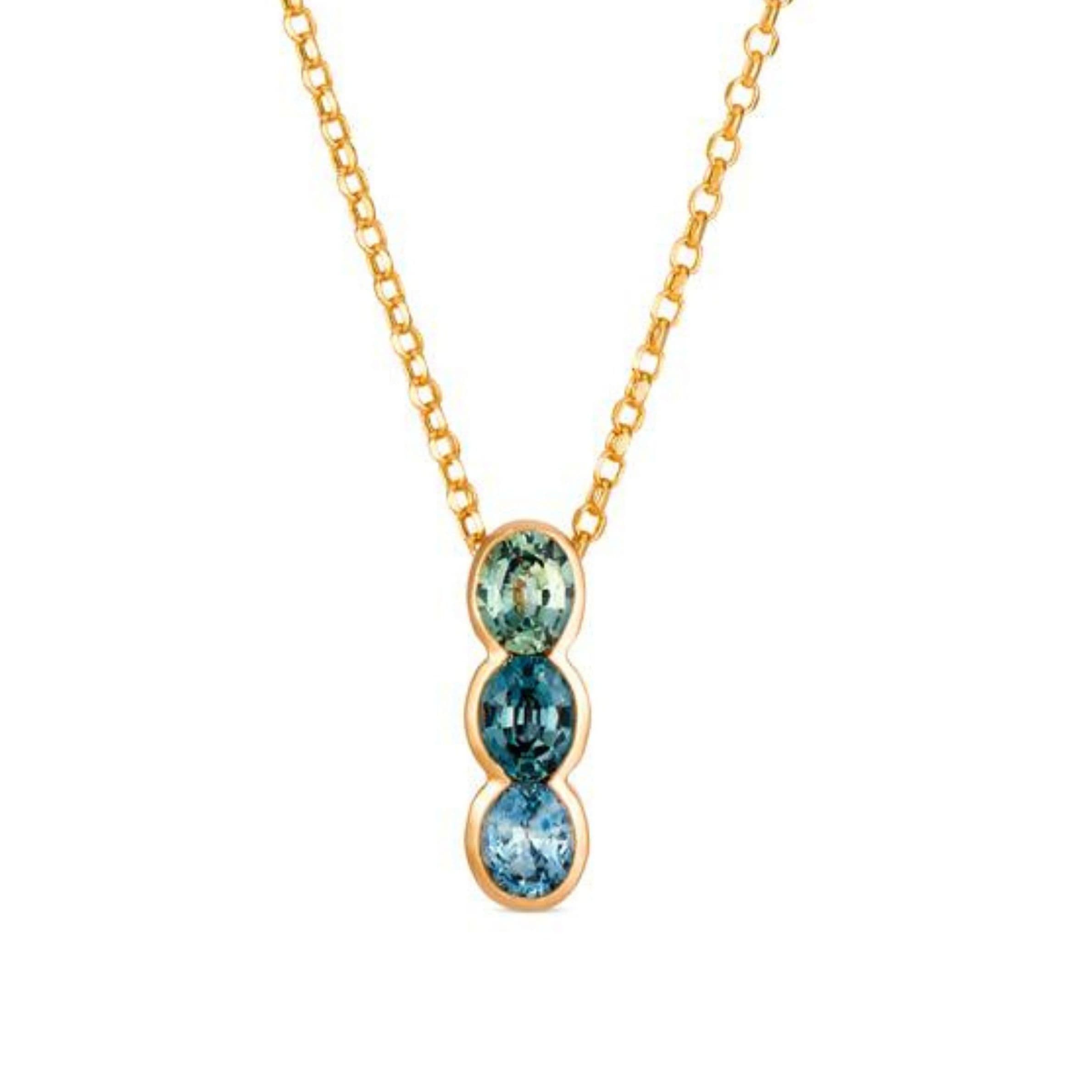 Montana Sapphire Ombré Yellow Gold Pendant