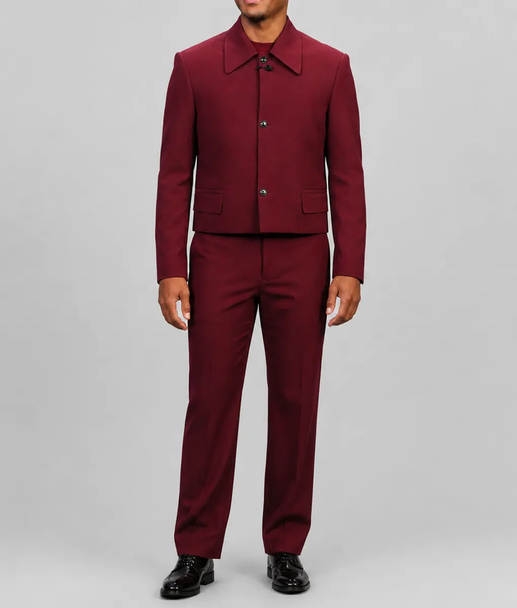 Jaafar Jackson Burgundy Suit