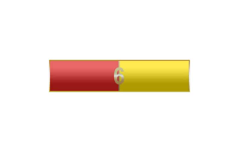 6 Years Of Service – Red And Yellow Citation Bar