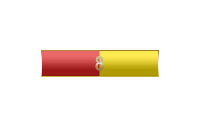 8 Years Of Service – Red And Yellow Citation Bar