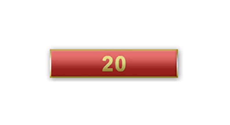 20 Years Of Service Red Citation Bar