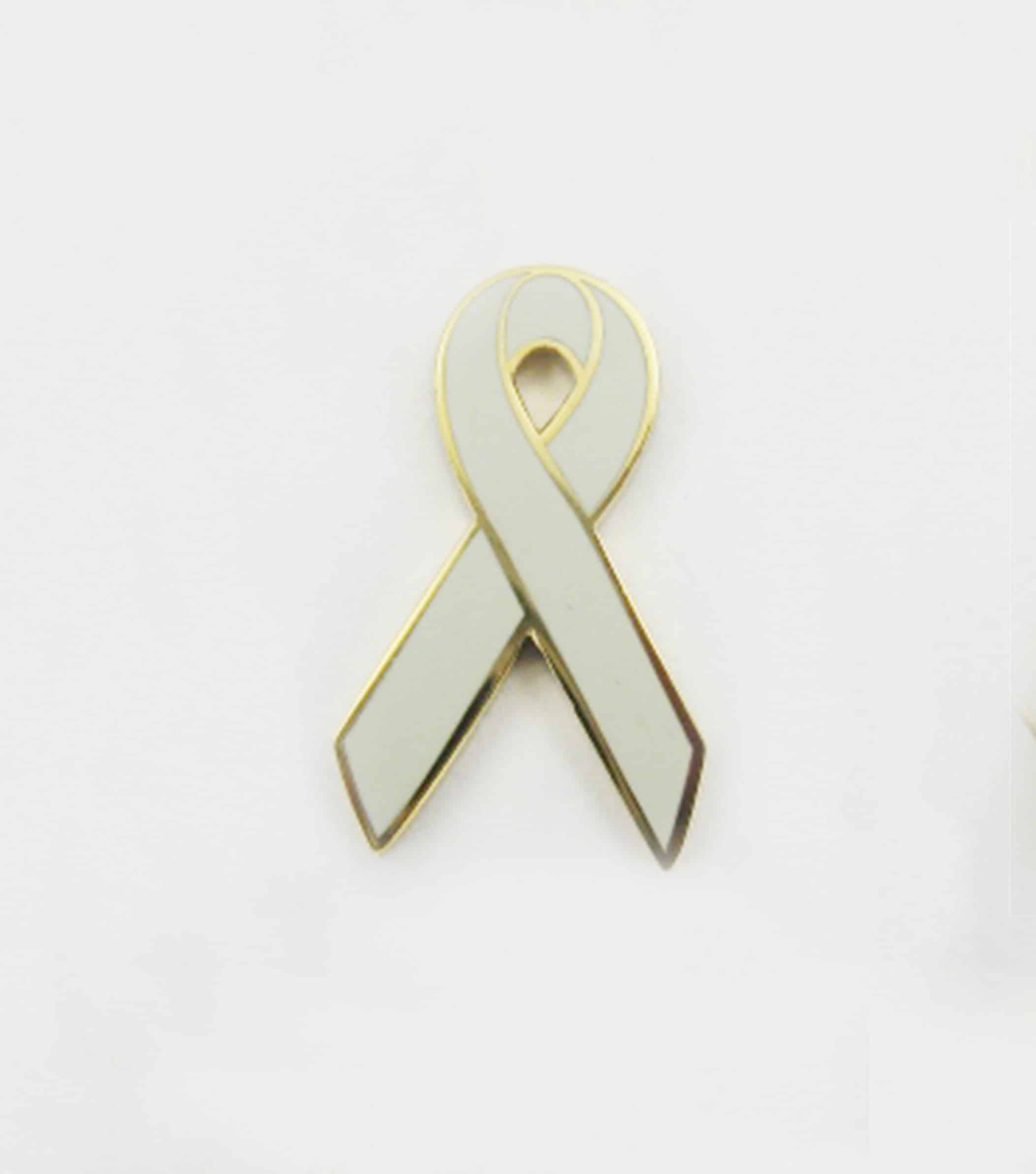 New “WHITE” Innocence Awareness Ribbon Lapel Pin