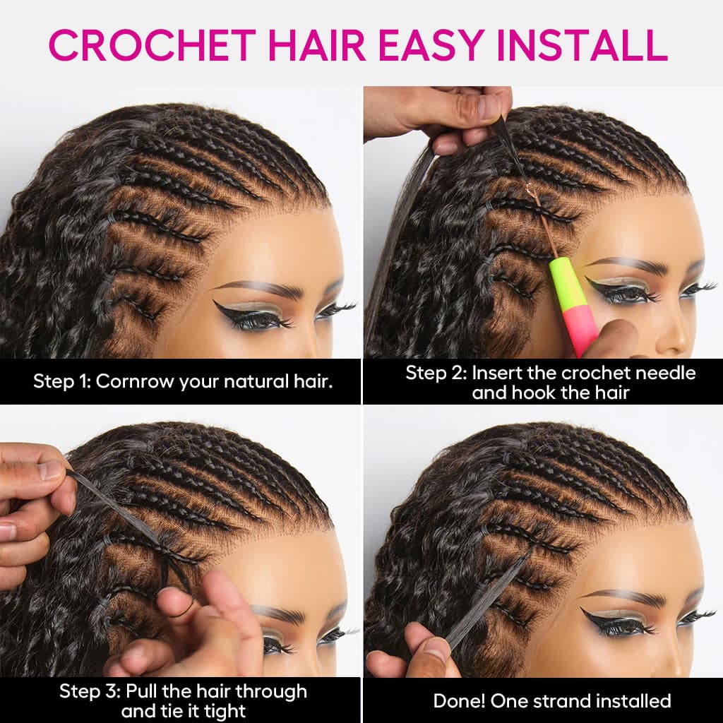 Highlight Kinky Curly Feather Crochet Hair Extensions Miracle Knots Pre-Separated Braiding Hair - thumbnail 9