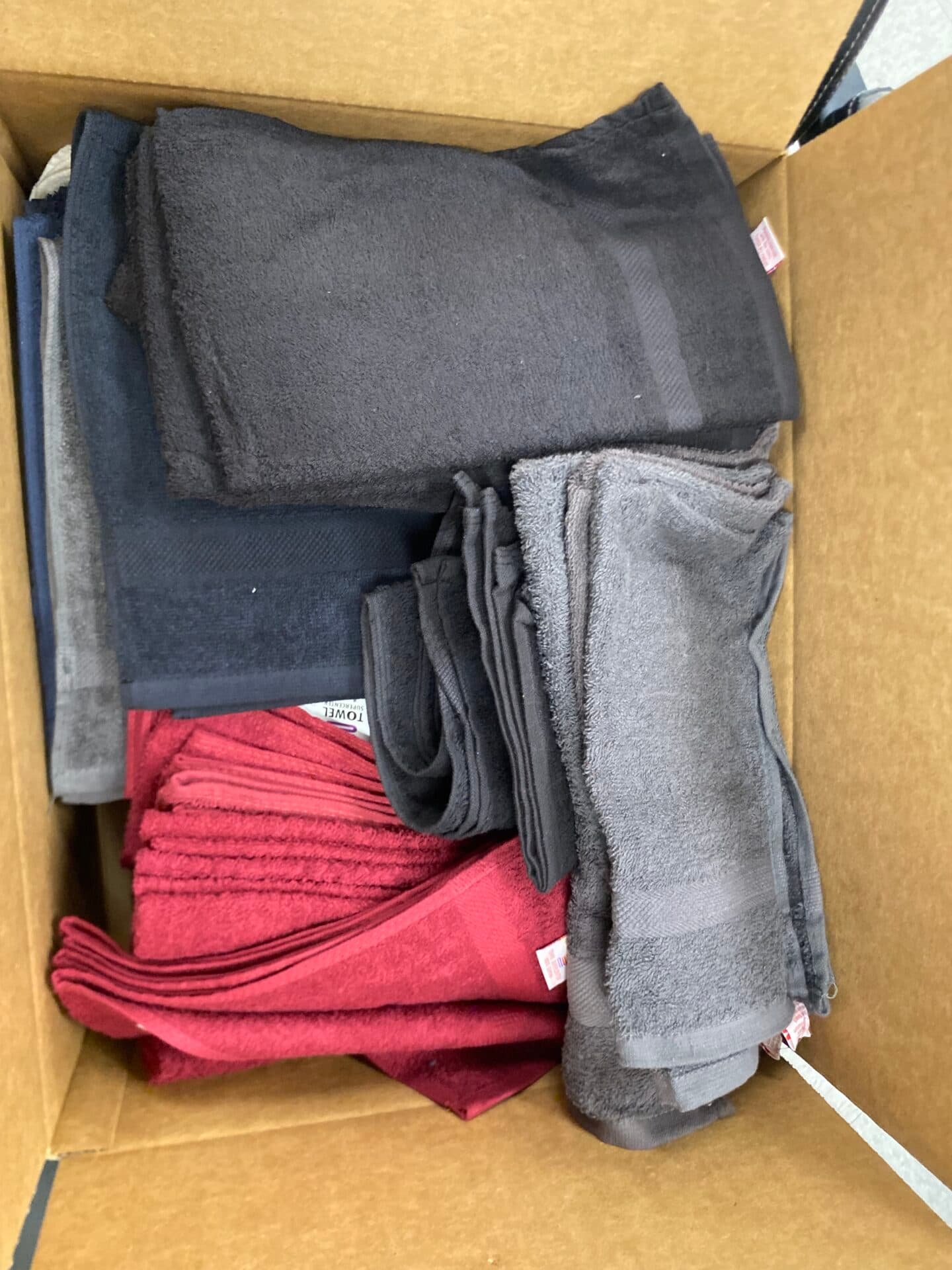 Mix Colored and White Towels Clearance Box