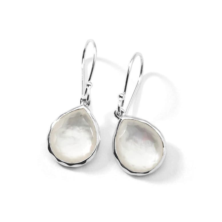 Small Teardrop Earrings In Rock Crystal & Sterling Silver