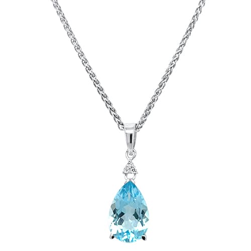 Blue Topaz Pendant Necklace