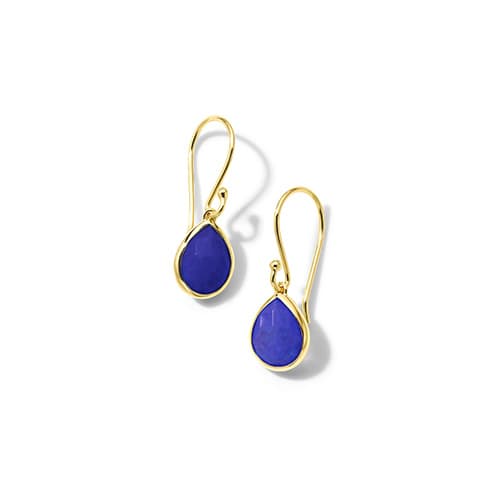 Teeny Lapis Doublet Teardrop Earrings