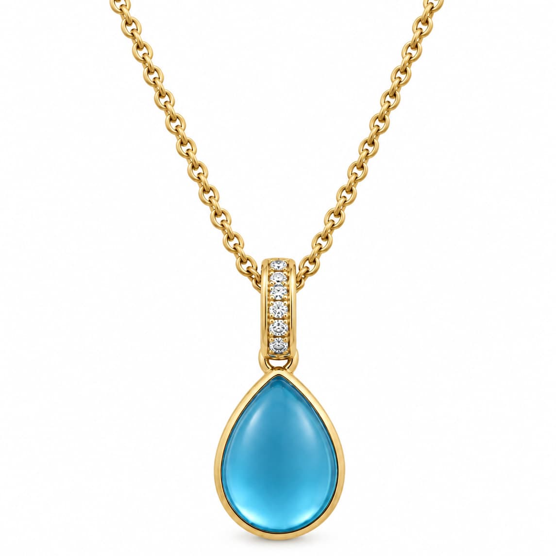 Gold Vermeil Blue Topaz Pendant