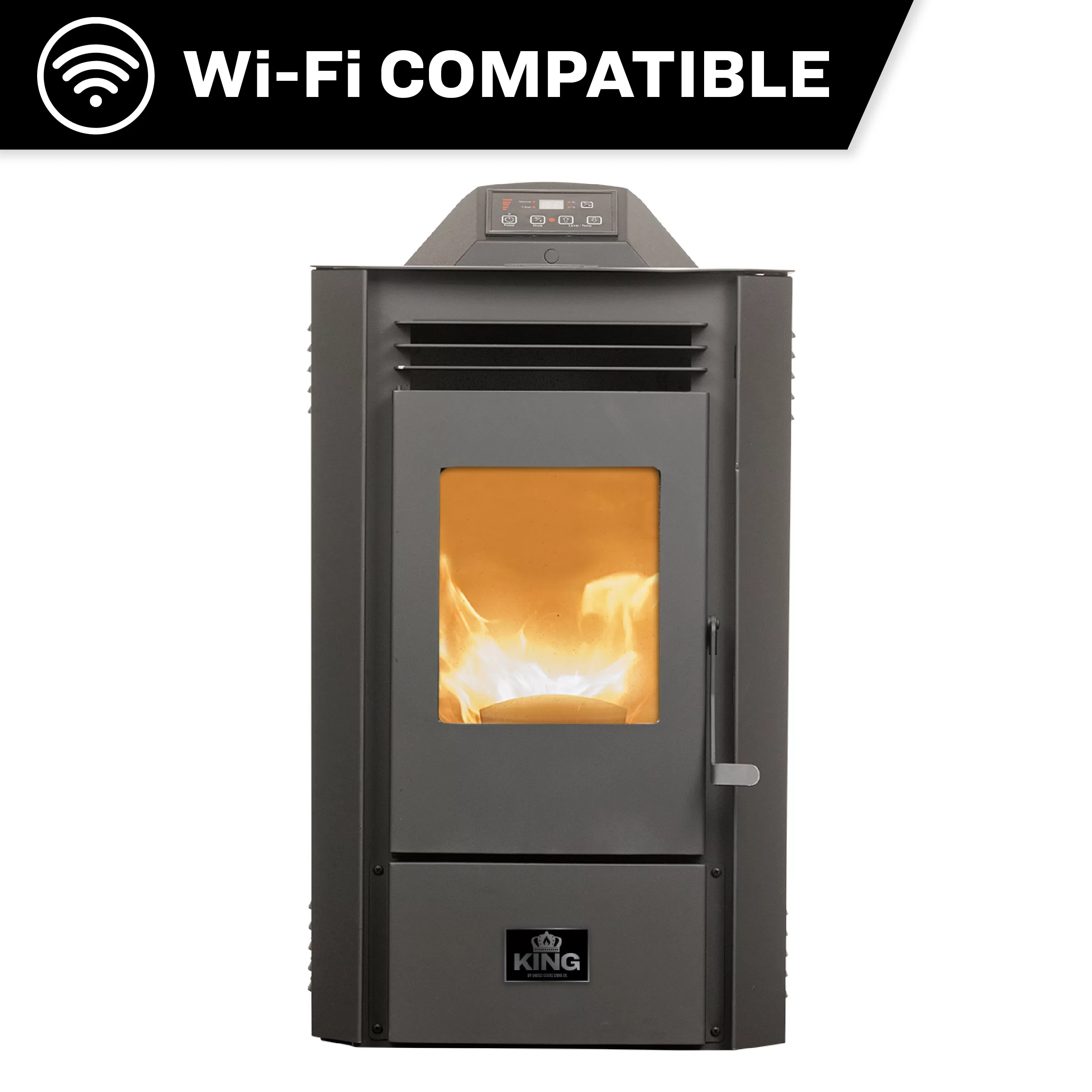 King KP5513-W Pellet Stove 40 lb. Hopper (1,800 Sq. Ft.)