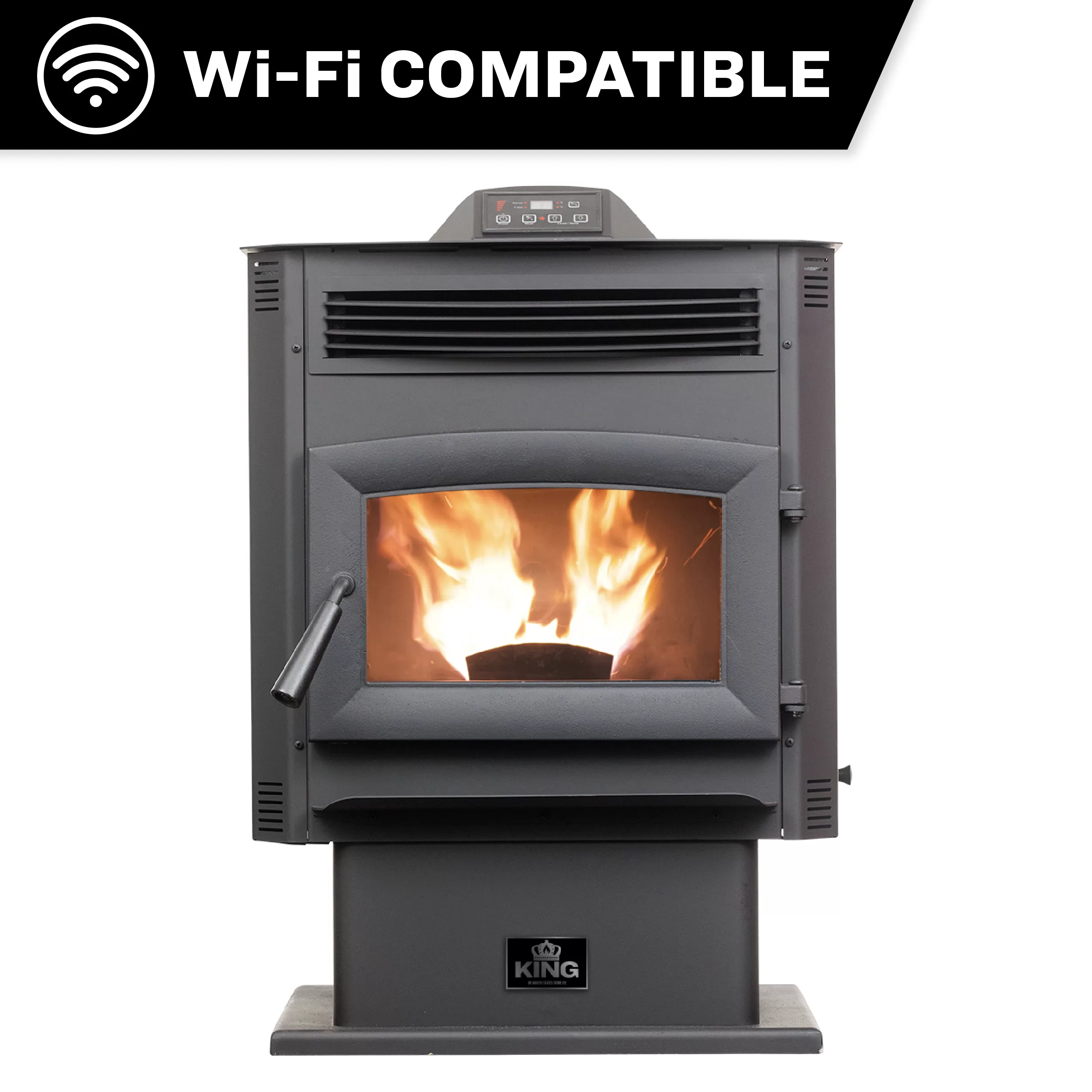 King KP5517-W Pellet Stove 90 lb. Hopper (2,200 Sq. Ft.)