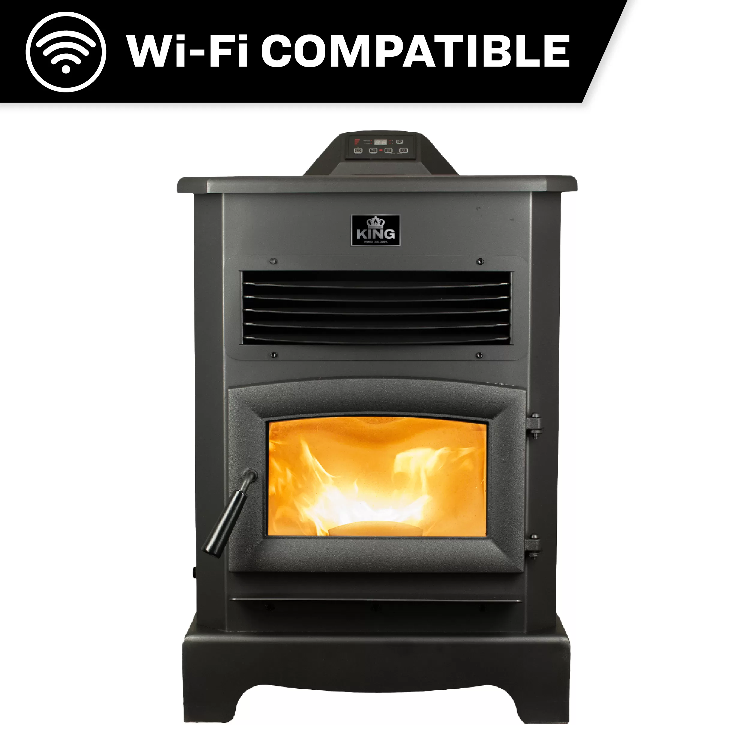 King KP5522-W Pellet Stove 170 lb. Hopper (3,000 Sq. Ft.)