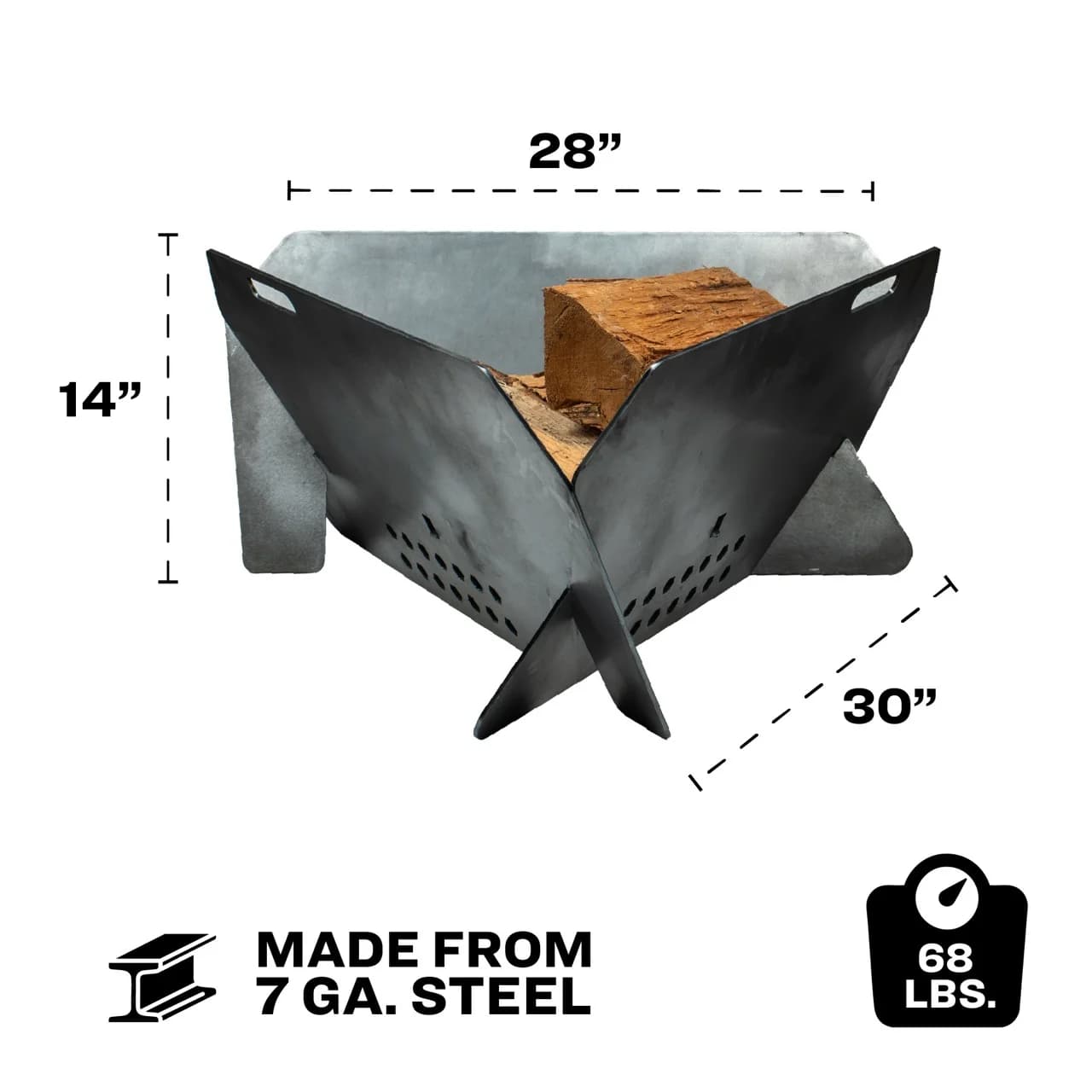 US30TP Portable Collapsible Triangular Fire Pit - thumbnail 9