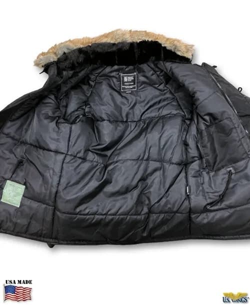 Valley Apparel N-3B Parka (Black) - thumbnail 3
