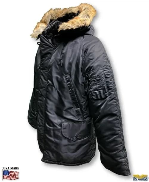 Valley Apparel N-3B Parka (Black) - thumbnail 4
