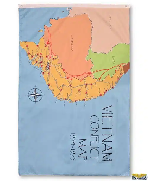 Vietnam Conflict Map Flag