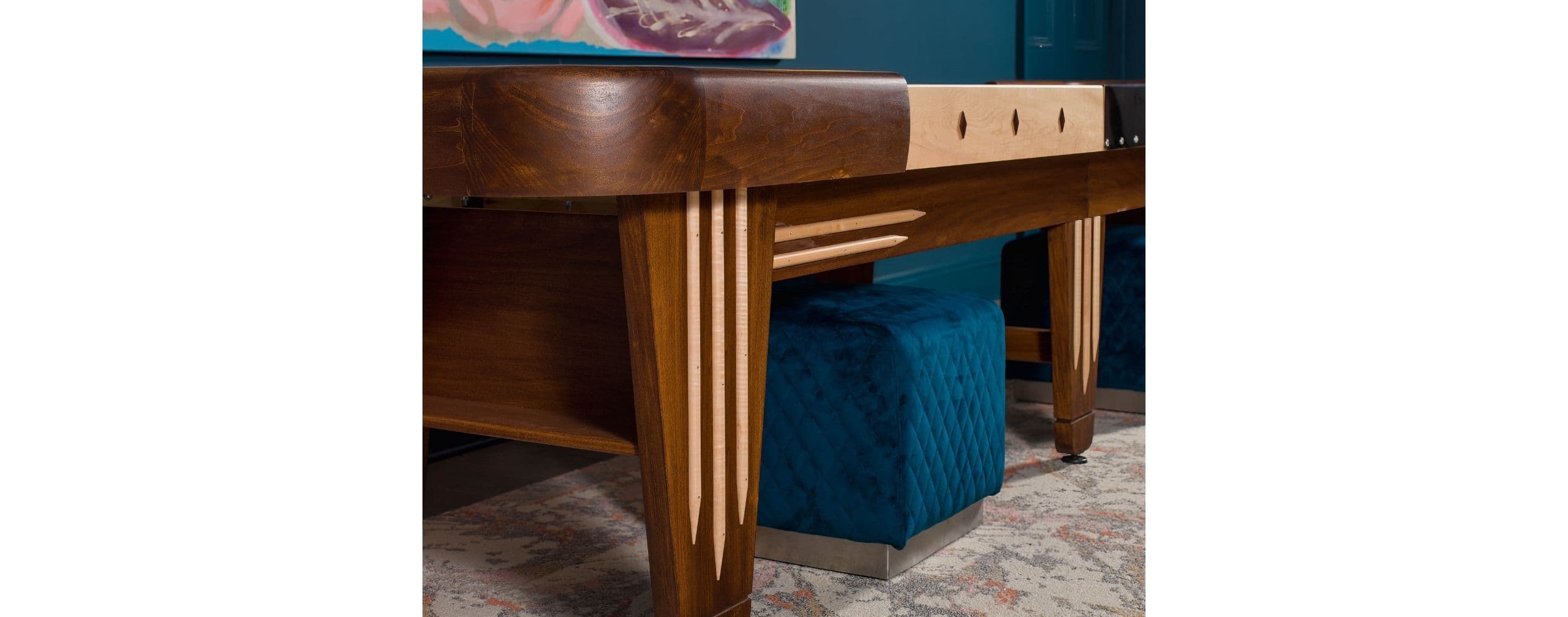 Teal Velvet Ottomans - thumbnail 3