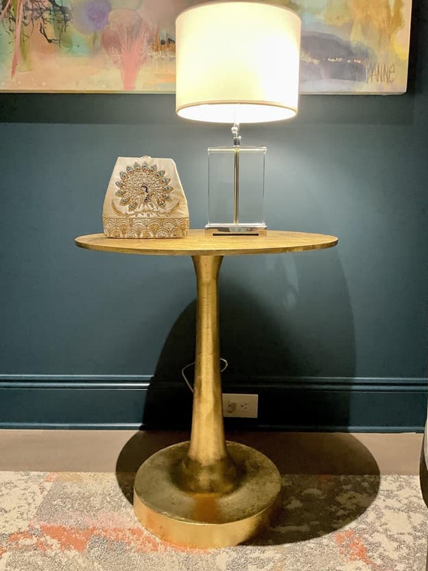 Bellamy Metal Gold Leaf Side Table
