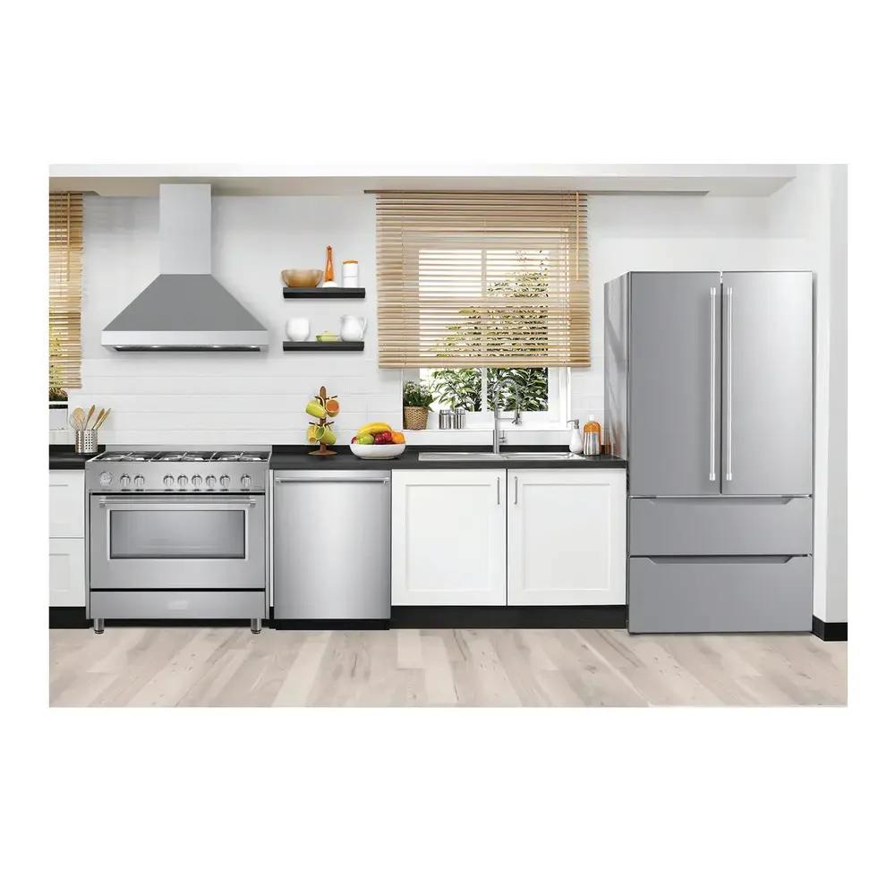 Verona VECHW36GSS 36 inch Designer Chimney Wall Hood with 600 CFM, Stainless Steel Baffle Filters, LED Lighting, Delay Shut-Off (Stainless Steel) - thumbnail 8