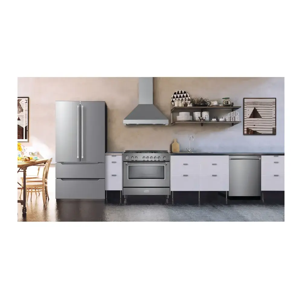 Verona VECHW36GSS 36 inch Designer Chimney Wall Hood with 600 CFM, Stainless Steel Baffle Filters, LED Lighting, Delay Shut-Off (Stainless Steel) - thumbnail 7