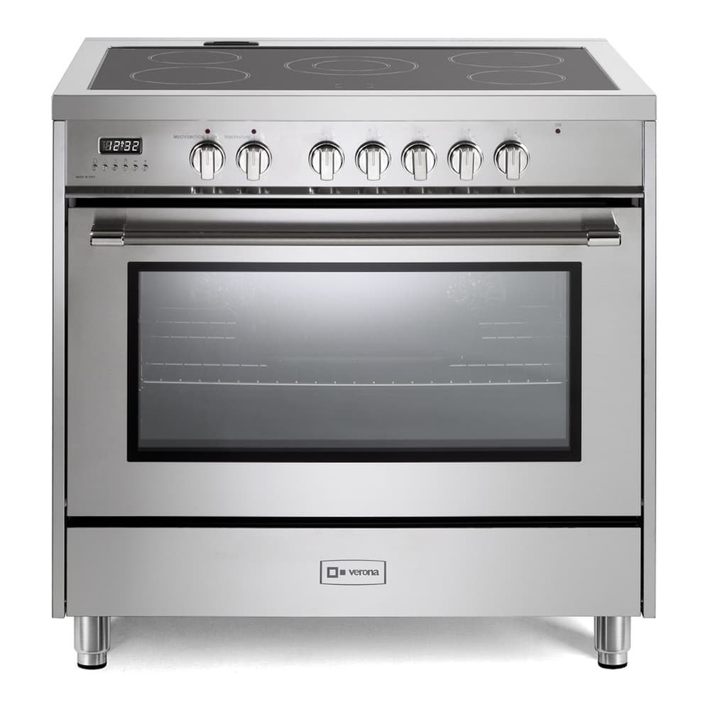 Verona VPRFSEE365SS 36 inch Prima Series Freestanding Electric Range with 5 Elements, 5 cu. ft. Oven Capacity, Digital Clock, Timer in Stainless Steel