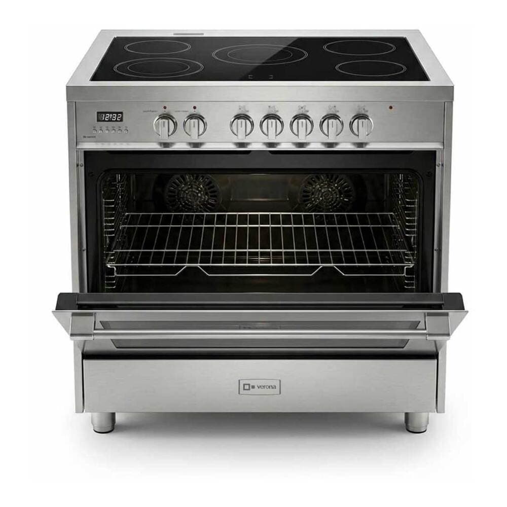 Verona VPRFSEE365SS 36 inch Prima Series Freestanding Electric Range with 5 Elements, 5 cu. ft. Oven Capacity, Digital Clock, Timer in Stainless Steel - thumbnail 6