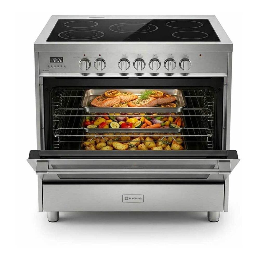 Verona VPRFSEE365SS 36 inch Prima Series Freestanding Electric Range with 5 Elements, 5 cu. ft. Oven Capacity, Digital Clock, Timer in Stainless Steel - thumbnail 7